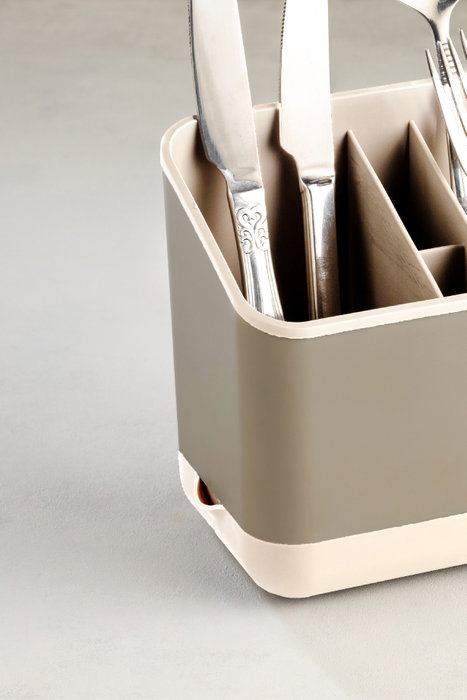Hermia 2LIBNM-8052 Organizador de Plástico Beige Set de 2 Piezas para Cocina, Baño u Oficina 16.5x10x14 cm